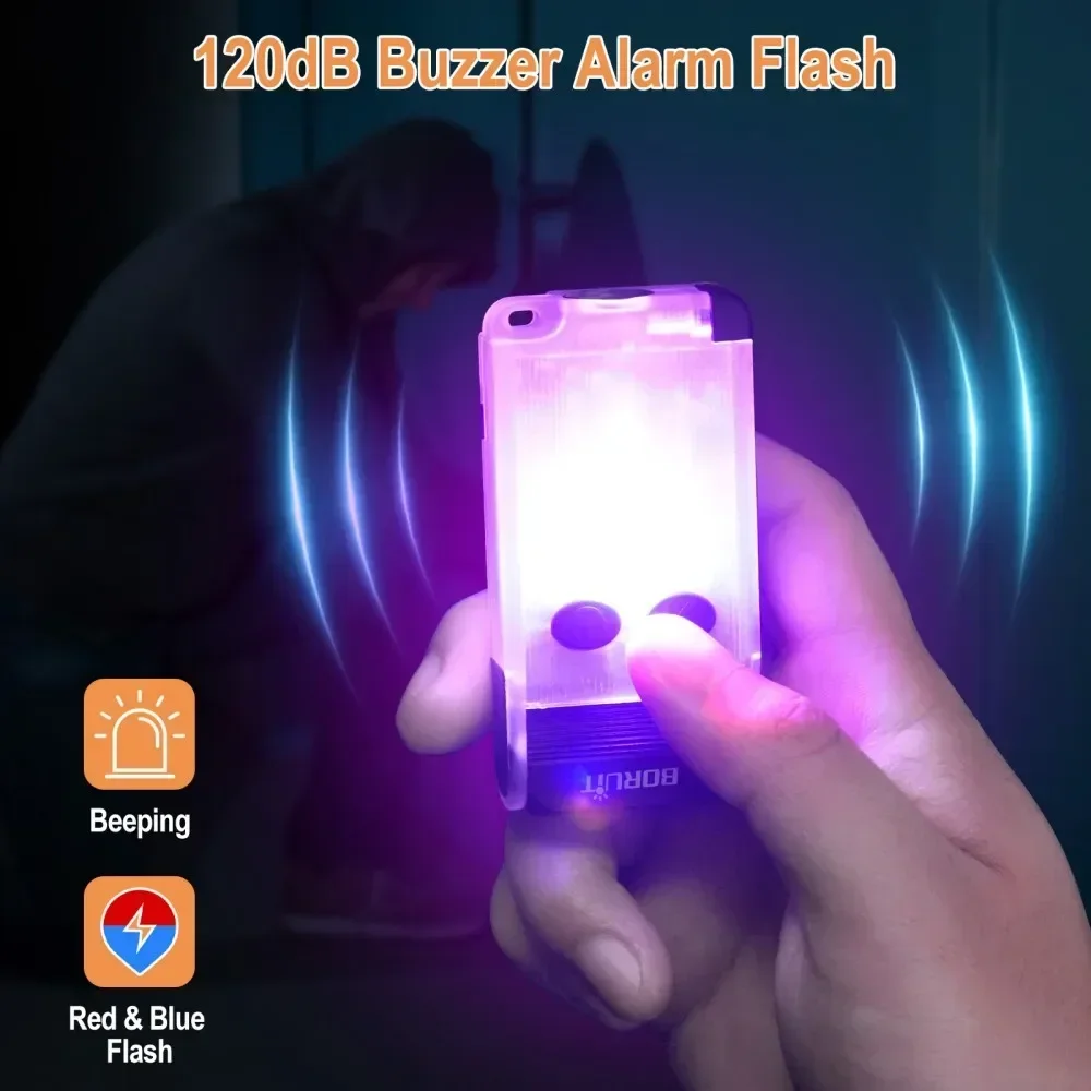 BORUiT V30 UV EDC LED Flashlight Type-C Rechargeable Power Bank Work Light Torch with Magnet Buzzer Camping Pocket Lantern