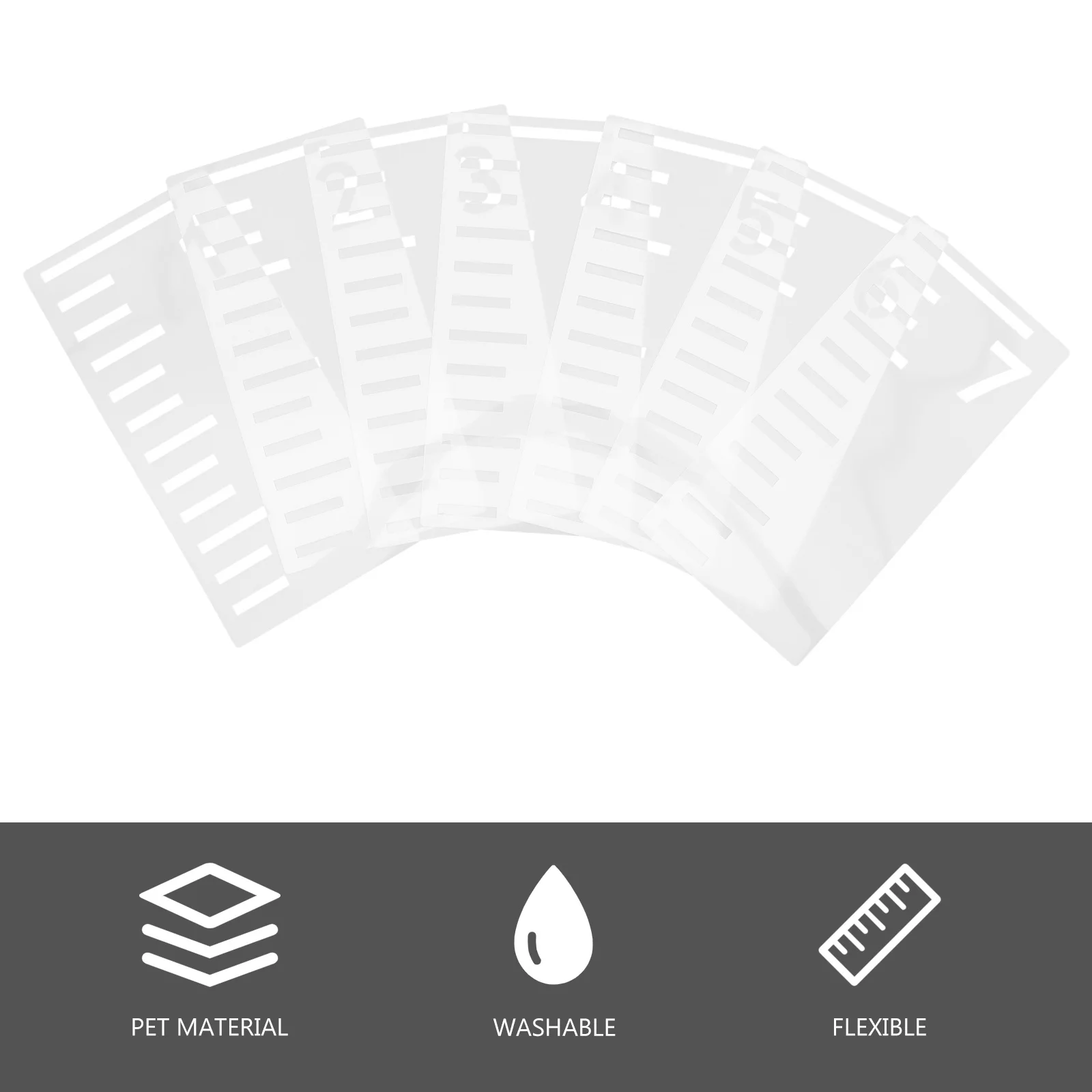 

7Pcs Growth Chart Stencil Kids Height Measuring Ruler Flexible Washable DIY Wall Decor Template for Kids Growth Chart Stencil