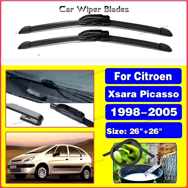 

Wiper Front Wiper Blades Set For Citroen Xsara Picasso 1998-2005 1999 2000 2001 Windshield ( NOT SIDE PIN ) 26"26"