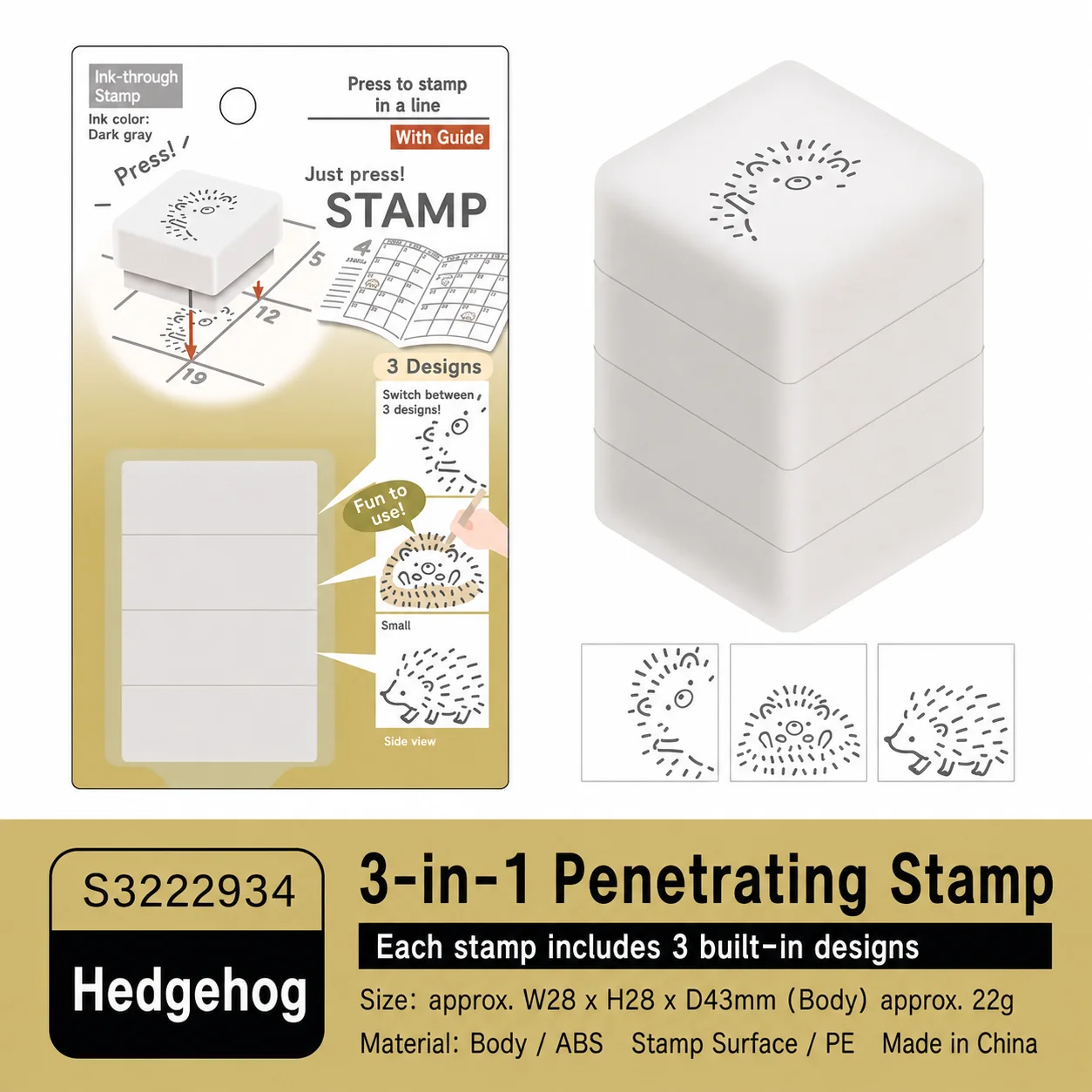 3-in-1 Stapelbarer Niedlicher Cartoon-Tier-Vorstempel für Tagebuch, Scrapbooking, Bastelplaner, Muster, DIY-Handwerk und Dekoration – Detail 1