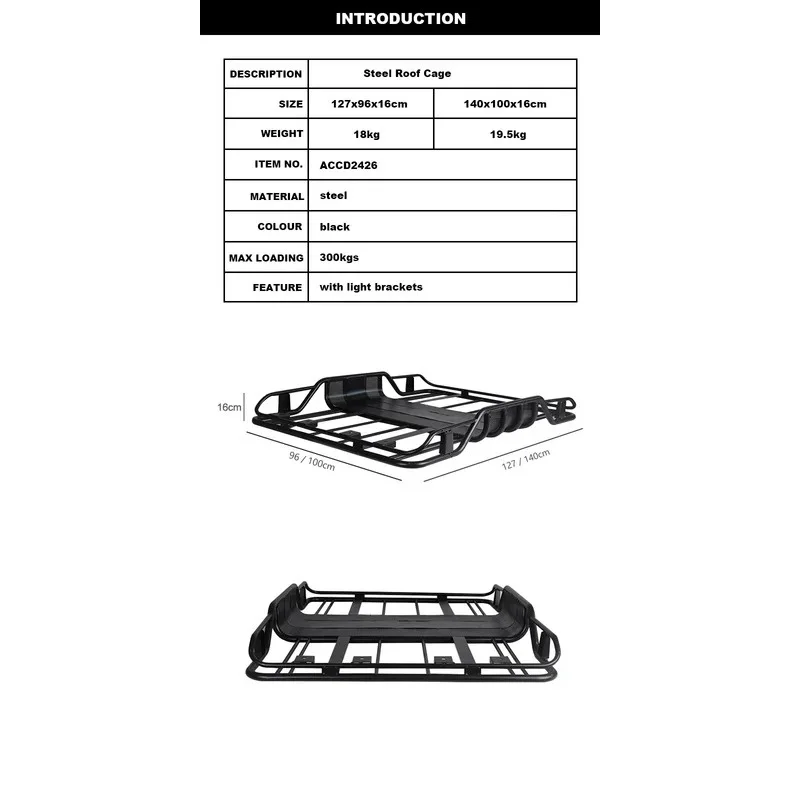 Jaula pesada del estante del techo del acero para los SUV y el material de aluminio duradero de la aleación de los vans