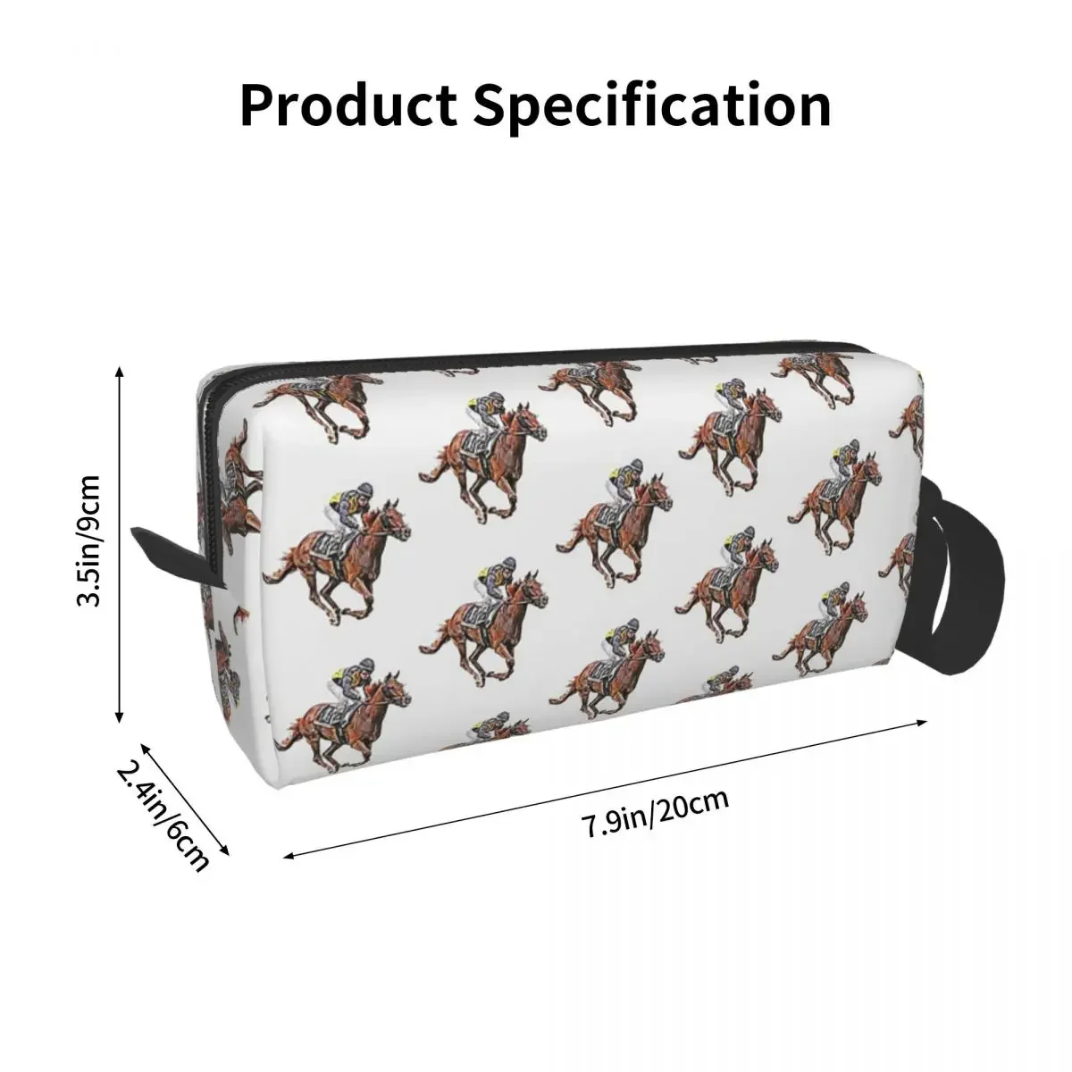 Horse Racing Makeup Bag Cosmetic Organizer Storage Dopp Kit Toiletry Cosmetic Bag for Women Beauty Travel Pencil Case