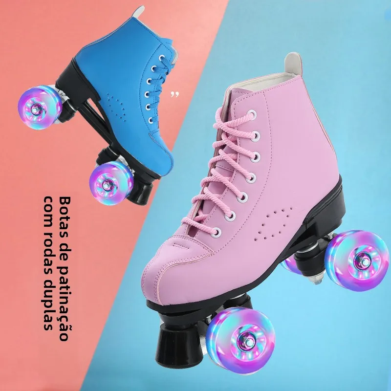 patins-a-roulettes-doubles-pour-adultes-en-rose-et-bleu-avec-quatre-roues-accessoires-de-chaussures-de-patinage-adaptes-aux-hommes-et-aux-femmes