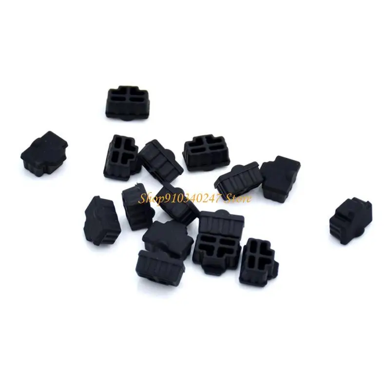 Q22A 100Pieces Black Ethernet Hub Port RJ45 Anti Dust Cover Protector Plug