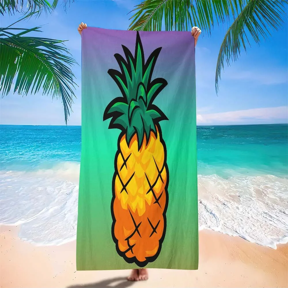 

Пляжный шарф из микрофибры (1 шт.) - с дизайном в виде ананаса, легкое быстросохнущее полотенце большого размера, мягкое и прочное, для путешествий