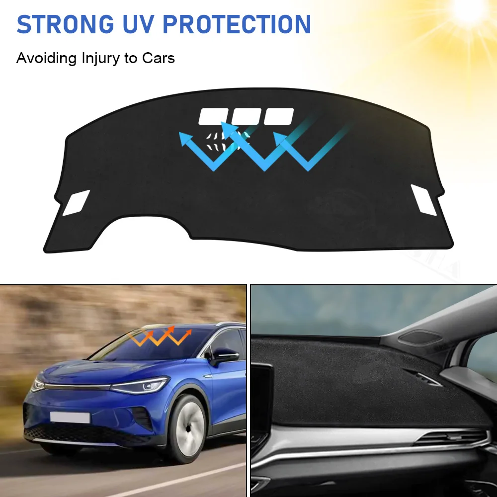 Compatible with Dash Cover Volkswagen ID.4 VW ID4 2021-2023 2024 Dashboard Mat Cover Sunshade Nonslip Mesh Protector No Glare