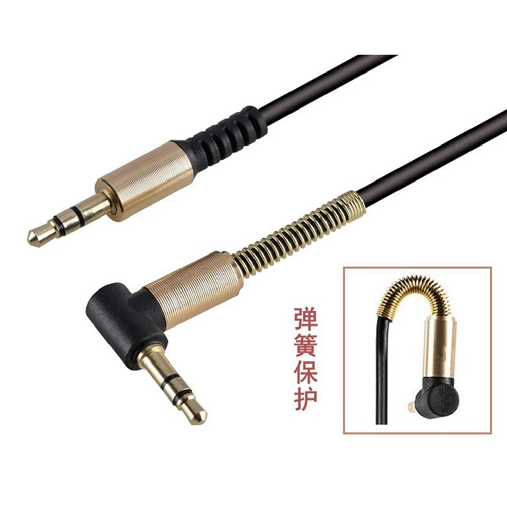 Car audio 3.5mm jack elbow male to male stereo headphones Car auxiliary audio extension cable Stereo audio cable