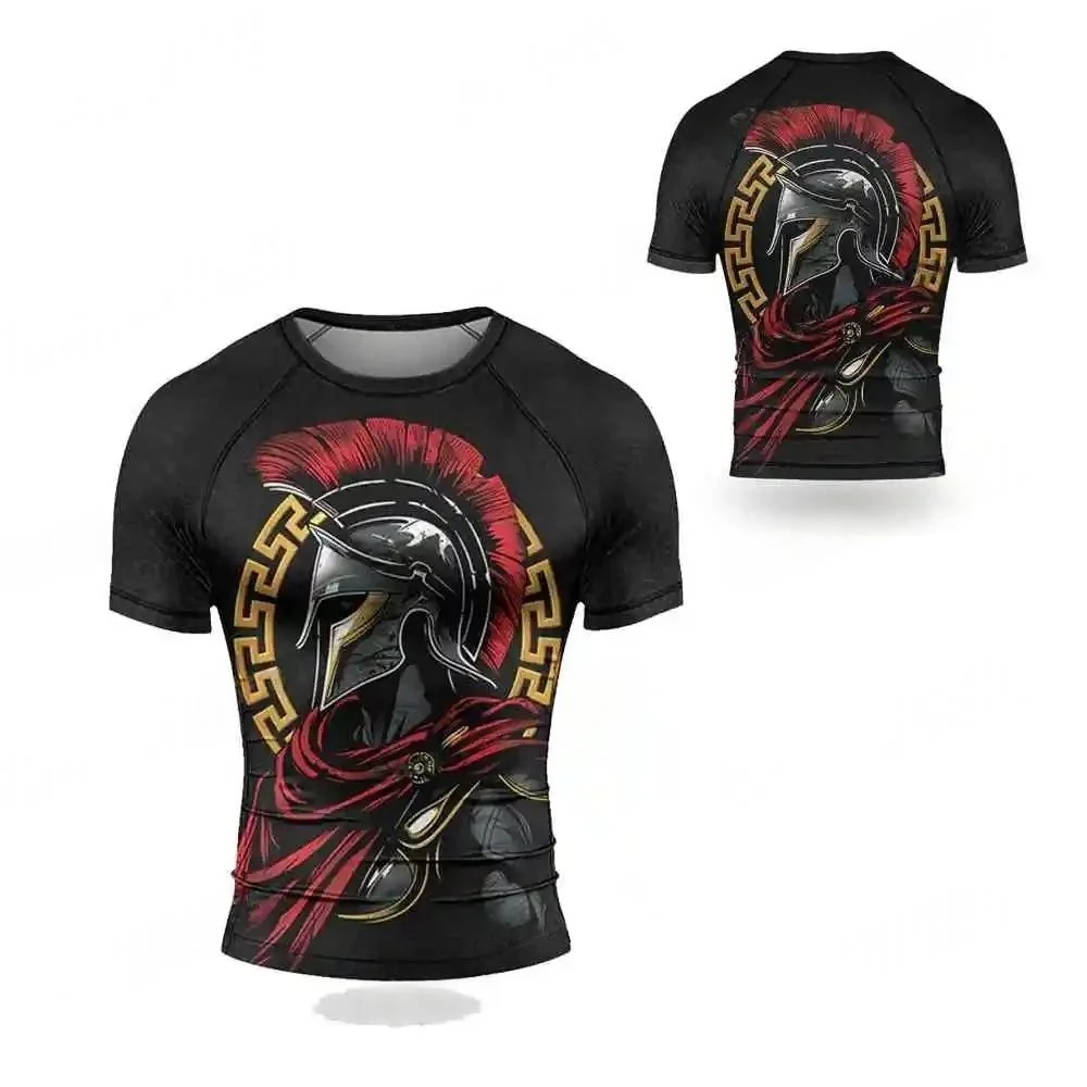 2026 hot selling surfing beach T-shirt short sleeved mixed martial arts Brazilian Jiu Jitsu men's Jiu Jitsu fitness suit trend