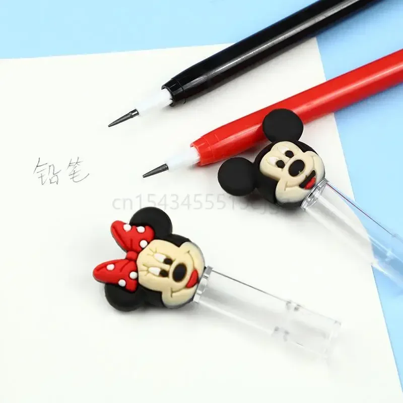 Imagem -05 - Disney dos Desenhos Animados Caixa de Exibição de Lápis Mecânico Kawaii Mickey Minnie Crianças Aprendendo Papelaria Aprendizagem Escrita Suprimentos 48 Peças