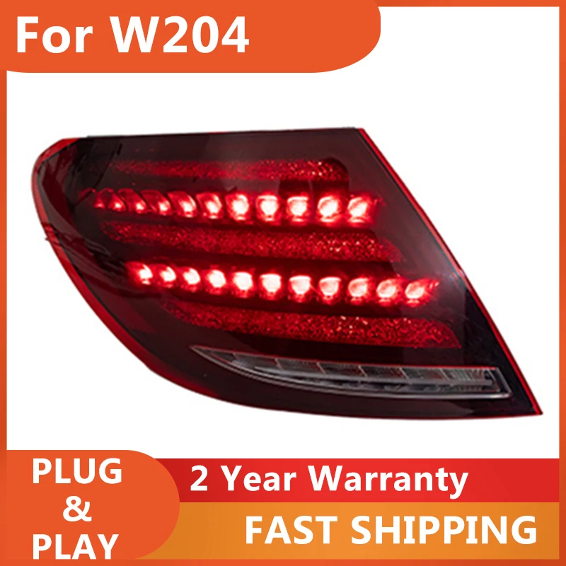 Car Accessories for Mercedes Benz W204 Taillight 2007-2013 W204 Rear Lights DRL+Brake+Turn Signal+Reversing+Fog