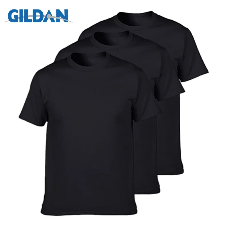 3Pcs/lot GILDAN T Shirt Men Summer Short Sleeve O neck Mens T-shirt 100% Cotton t shirt Tops Mens Brand tshirt Plus size XS-3XL