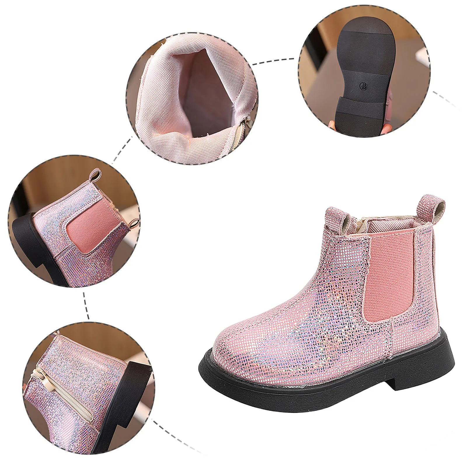 Autumn Spring Children Fashion Short Boots Girls Crystal Boots Little Princess Bling Bling Baby Shoes Kids Leather Boots