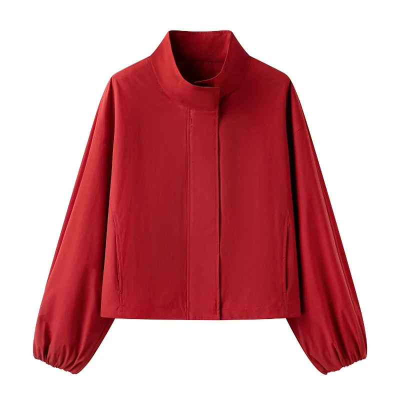 Women Loose Fit Long Sleeve Stand Collar Zip Up Cardigan Sweater Top Outdoor Casual Work Wear  Soft Comfort Daily Basic Pullover