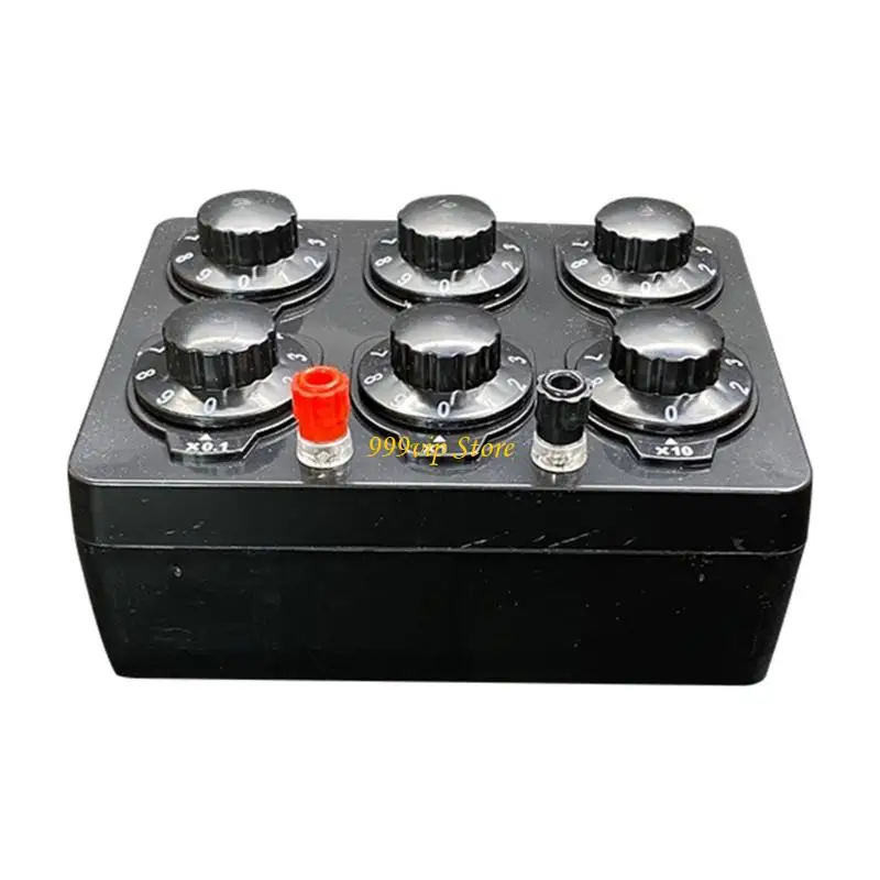 

C90C Professional Resistor Box 0--099999.9Ω Variable Resistor 6 Gear Adjustable Resistance Box Physics Teaching Aid For Lab
