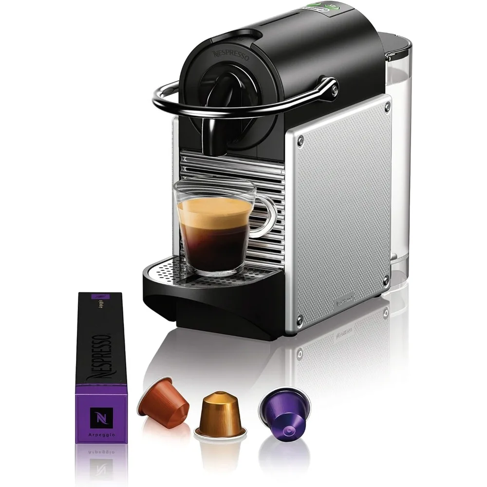 Coffee Makers, Espresso Machine, 1100ml, Energy-saving, Tactile Interface, Aluminum,Silver, Coffee Makers