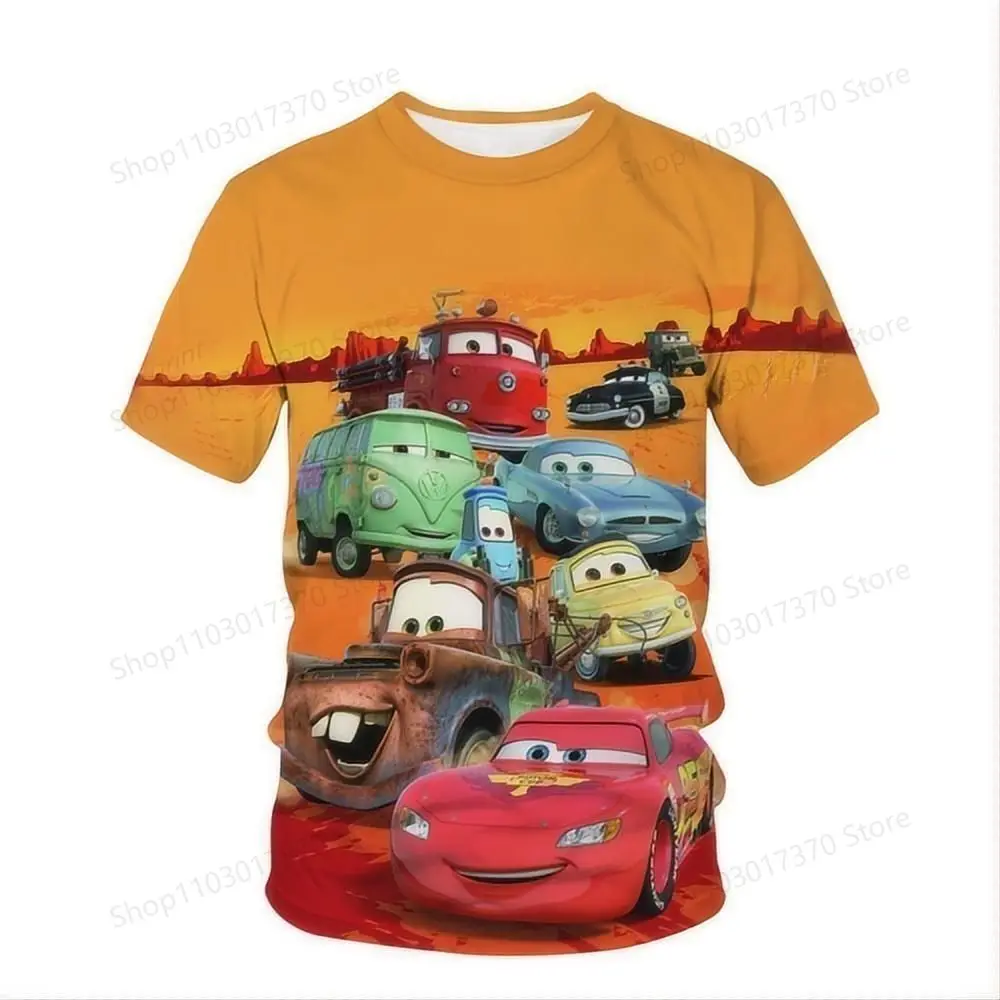 Disney Baby Boys Cartoon 3D Pixar Cars Lightning McQueen Children Short Sleeve T Shirts Girl Top Tee Men Women Clothing T-shirt