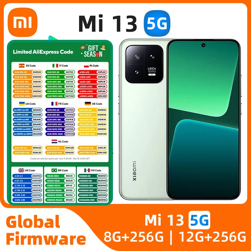 Xiaomi Mi 13 ponsel Android 5G 6.36 inci, tidak terkunci RAM 12GB ROM 256GB semua warna dalam kondisi baik