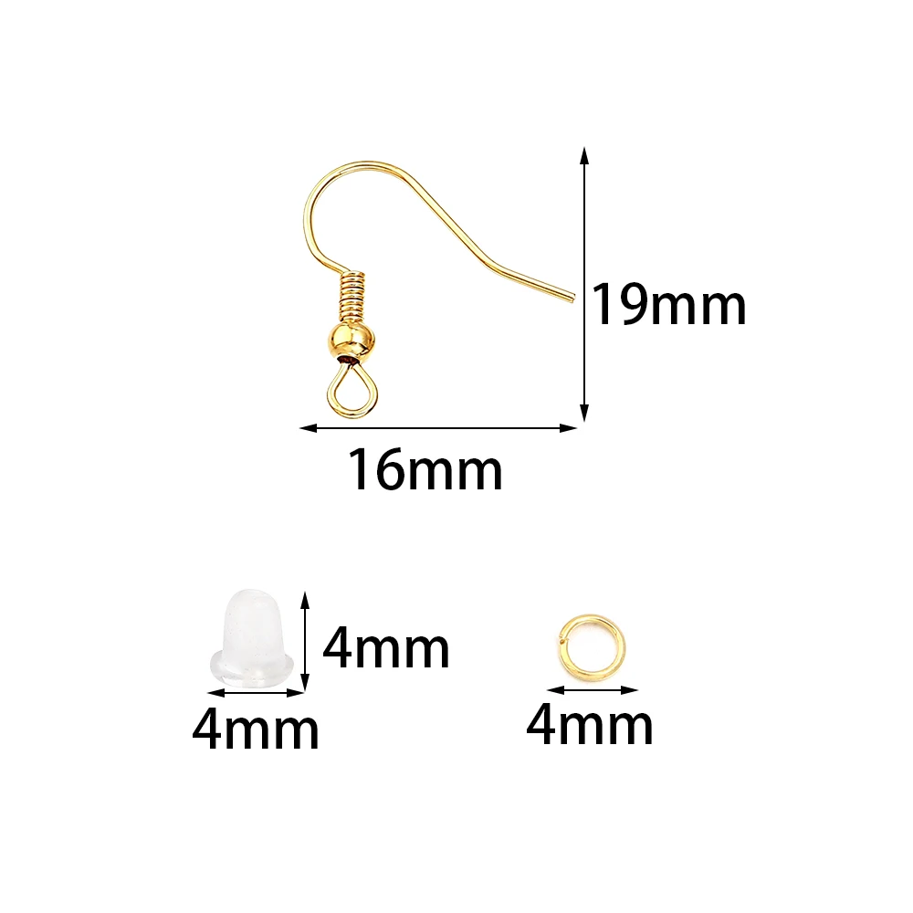 300 Stück/Set Metall-Ohrringhaken-Set, mehrfarbige Ohrhaken, Fischhaken, offene Biegeringe, Ohrstöpsel für DIY-Ohrringe, Schmuckherstellungsset – Detail 1