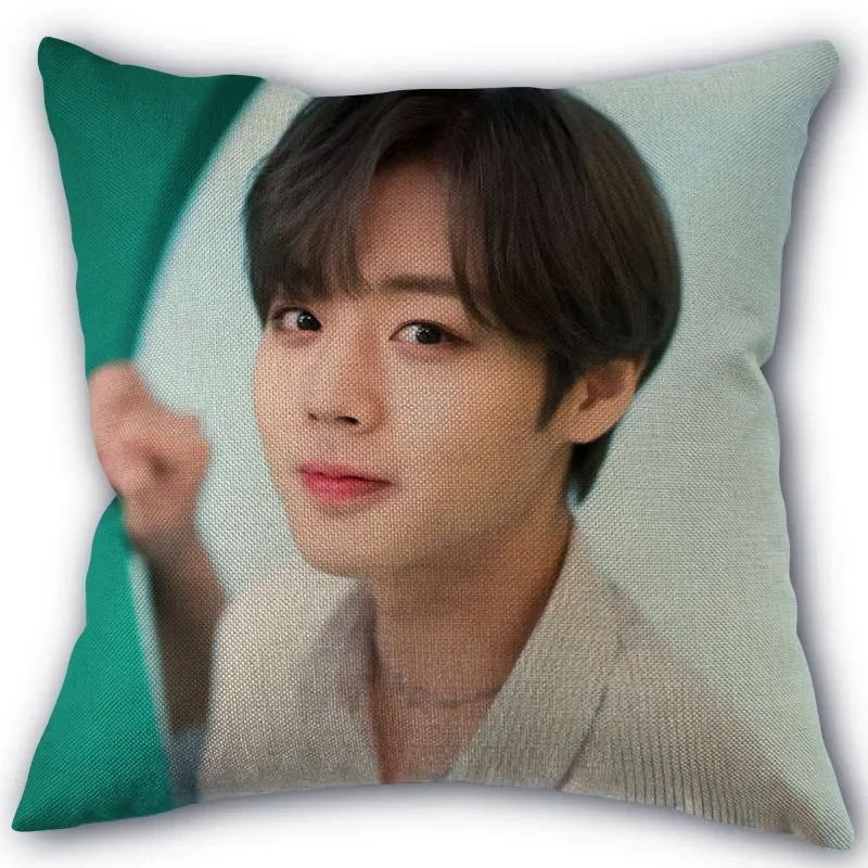 Niestandardowa poszewka na poduszkę PARK JIHOON Kpop Wysokiej jakości tekstylia domowe Tkanina bawełniana lniana 45x45cm Jednostronna dekoracja