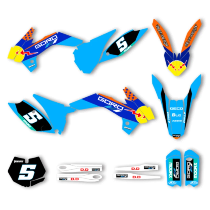 

Powerzone Motorcycle Background Decals Stickers Kits for KTM SX85 2013-2014 2015-2017 Number Name Custom