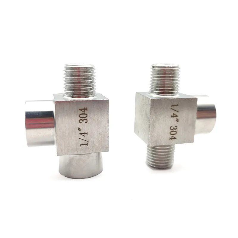 

1/8" 1/4" 3/8" 1/2" BSP Female Male Tee 3 Ways 304 Stainless Steel Pipe Fitting Connector Splitter Block High Pressure