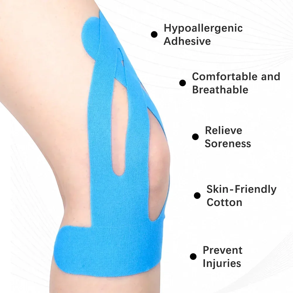 5-20Set Kinesiology Tape Knee Athletic Tapes Elastic Sports Protection Patches Breathable Cotton Athletic Tape for Knee Support
