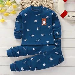 Autumn Sleepwear Pajamas For Girls Boys Long Sleeve Tops+Pants Suits Fashion Home Clothing Baby Kid Sleep Costume