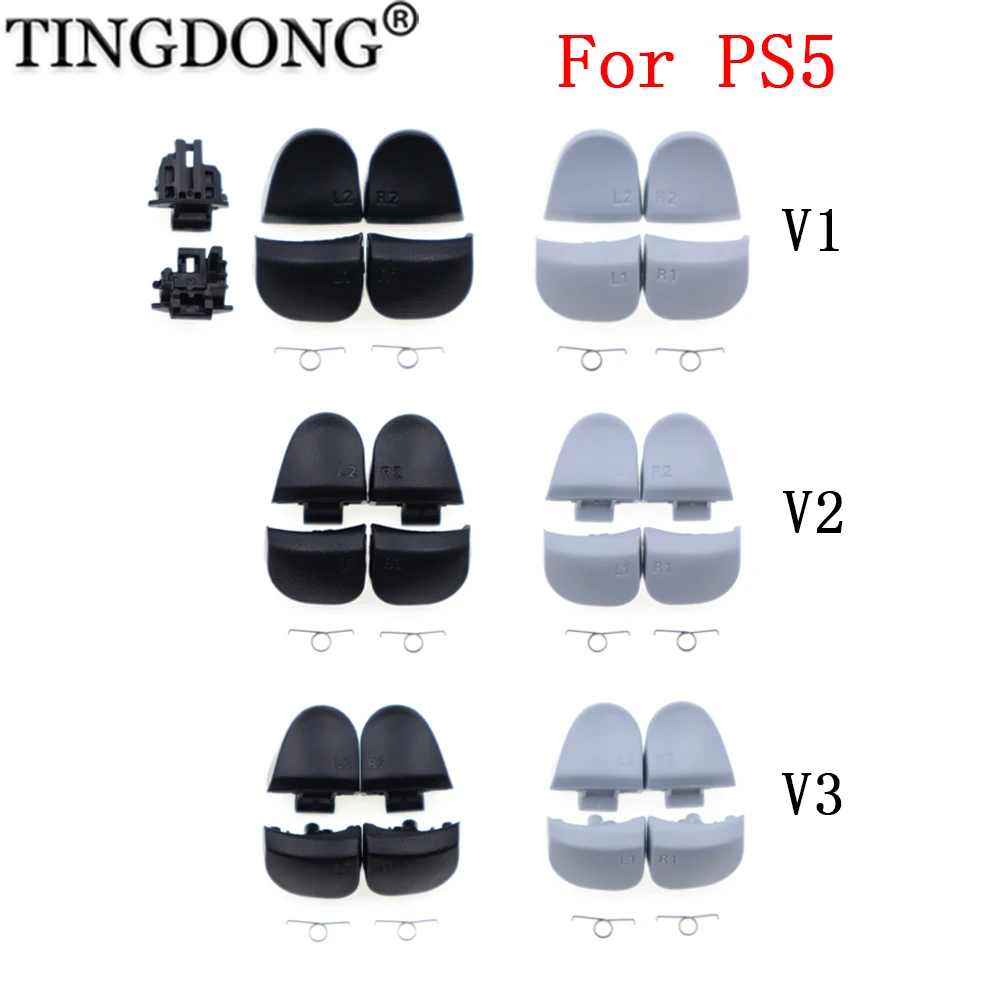 1-10Set Voor PS5 V1.0 V2.0 V3.0 BDM-010 BDM-020 BDM-030 Zwart Wit R1 L1 R2 L2 Game Trigger Knoppen Met Lente Controller - afbeelding 2