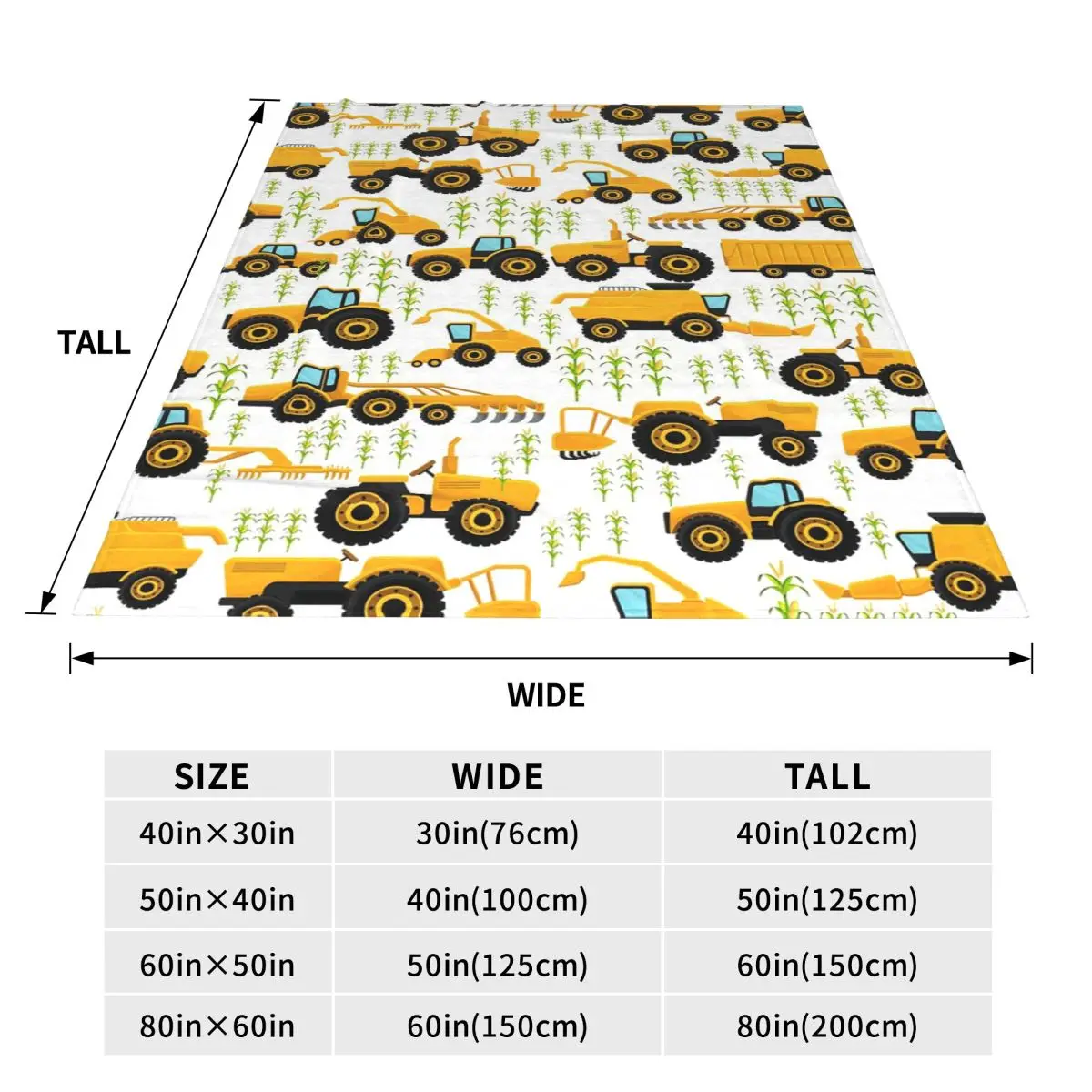 Cartoon Truck Car Tractor Excavator Pattern Blankets Soft Warm Flannel Throw Blanket Plush for Bed Travel Home Couch