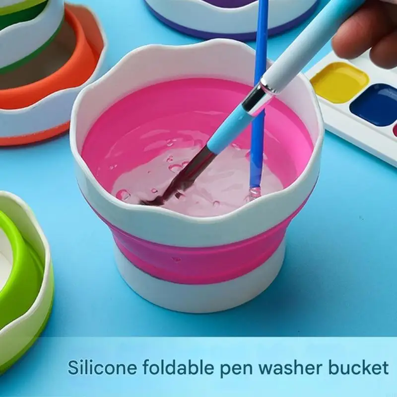 Y5JB قابلة للطي للفرشاة الطلاء كأس غسالة متعددة الأغراض تخزين محمول للفنانين يسافرون لألوان مائية