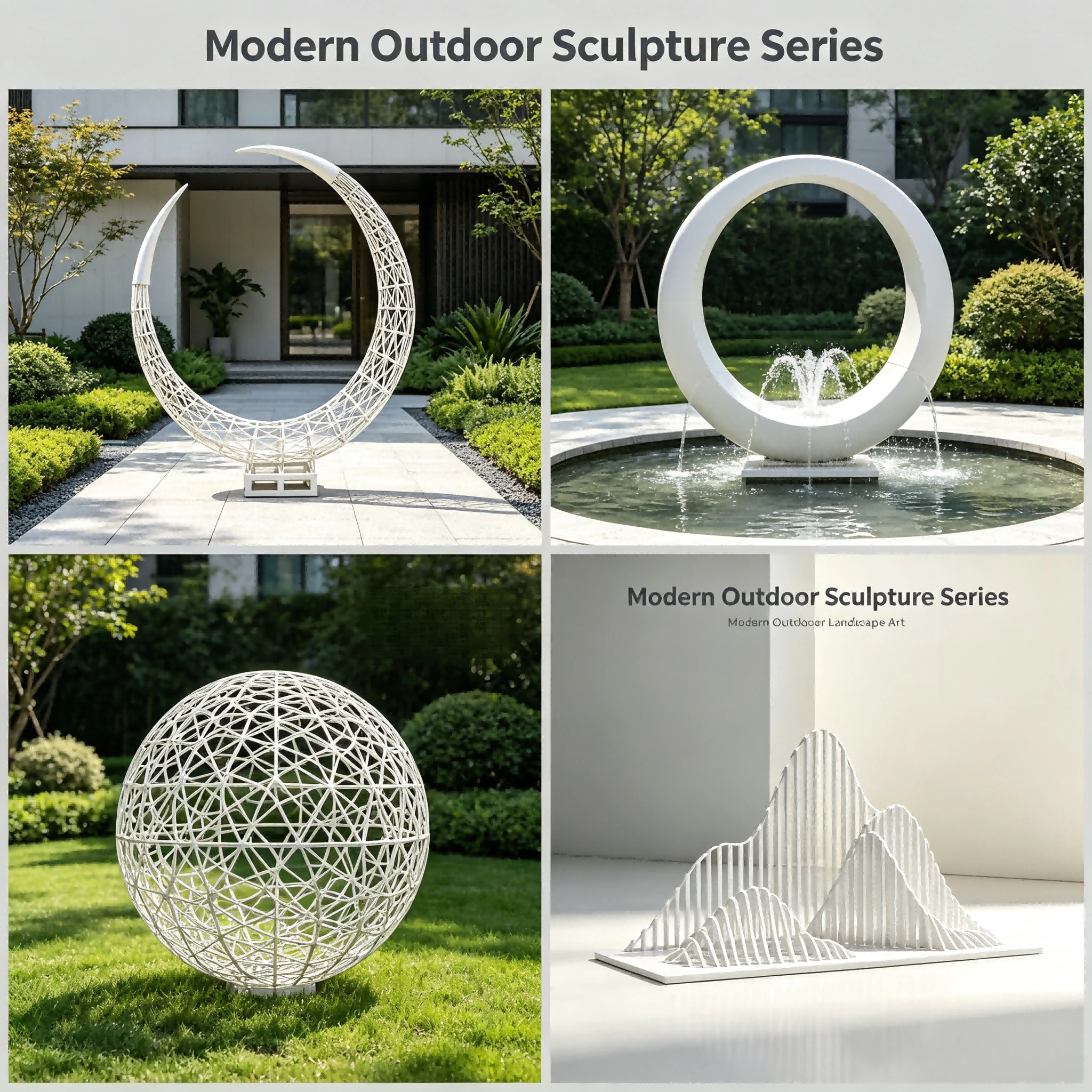 Hollow Wireframe Crescent Stainless Steel Sculpture Custom Modern Metal Decor For Villa Courtyard Lawn Outdoor Garden Landscape