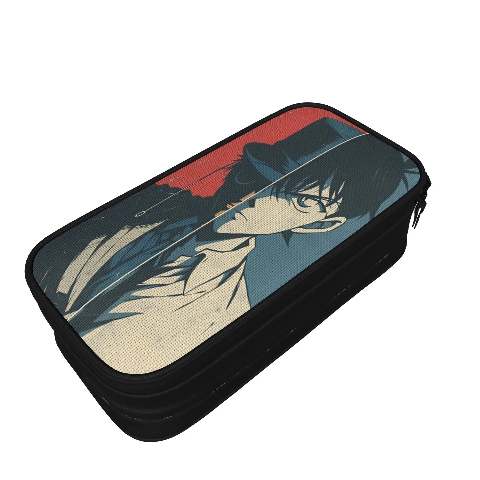 Detectives Conans Pencil Case  Zipper Pencil Bag Kids Aesthetic Large School Pencil Cases Supplies