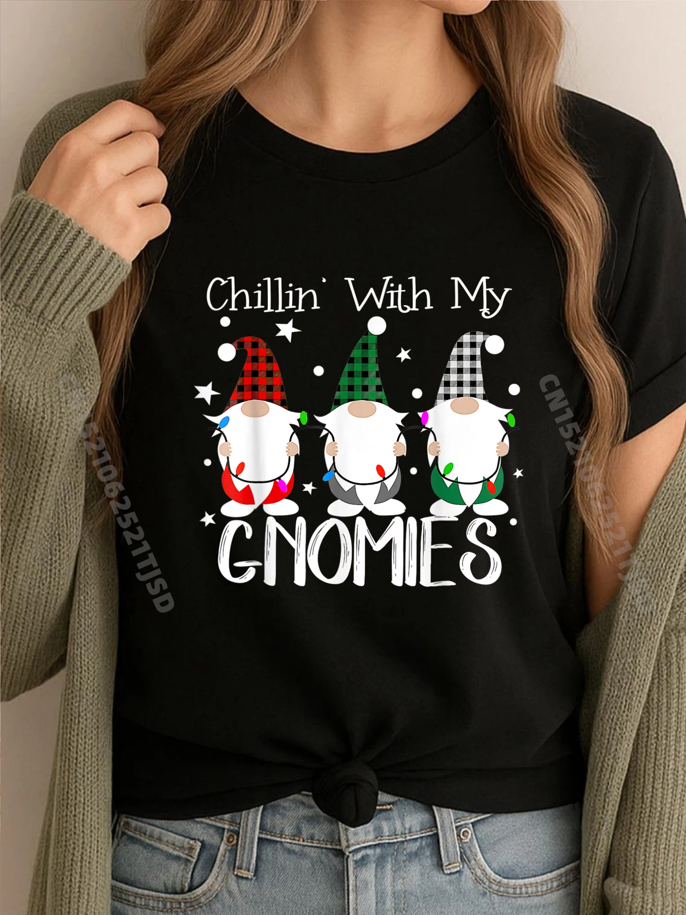 

Chillin With My Gnomies, рождественские футболки с рисунком «Семейный друг», гномы, женские винтажные футболки, топы, футболки