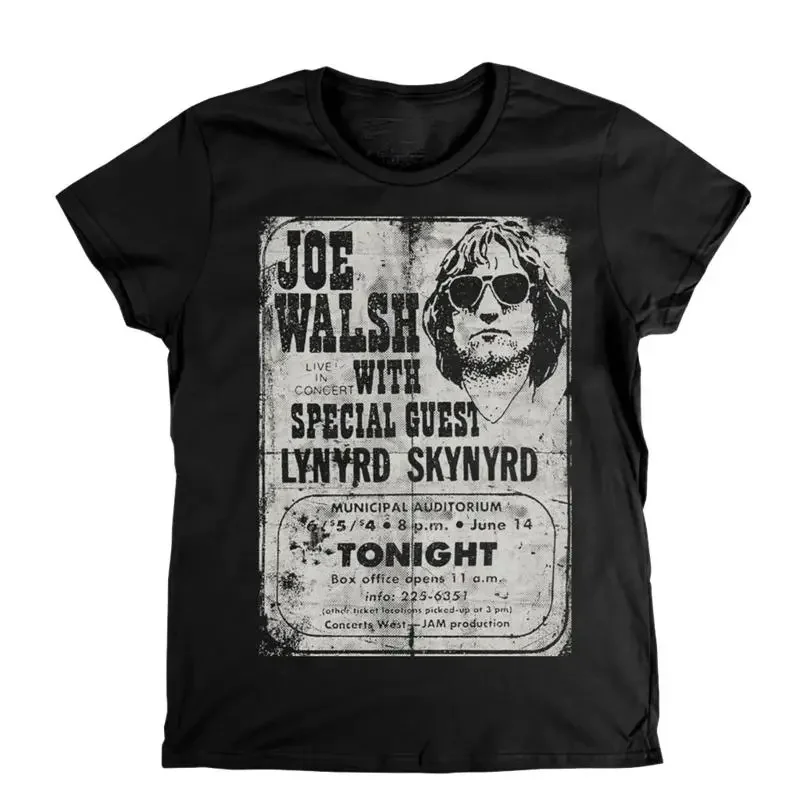 Vintage Joe Walsh Music Concert Tour Cotton Black All Size T Shirt In453