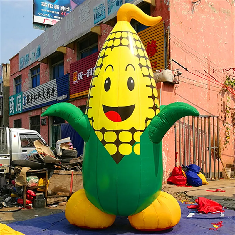 Modelo inflable de arco de mascota de dibujos animados de columna de modelo de aire de semilla de maíz