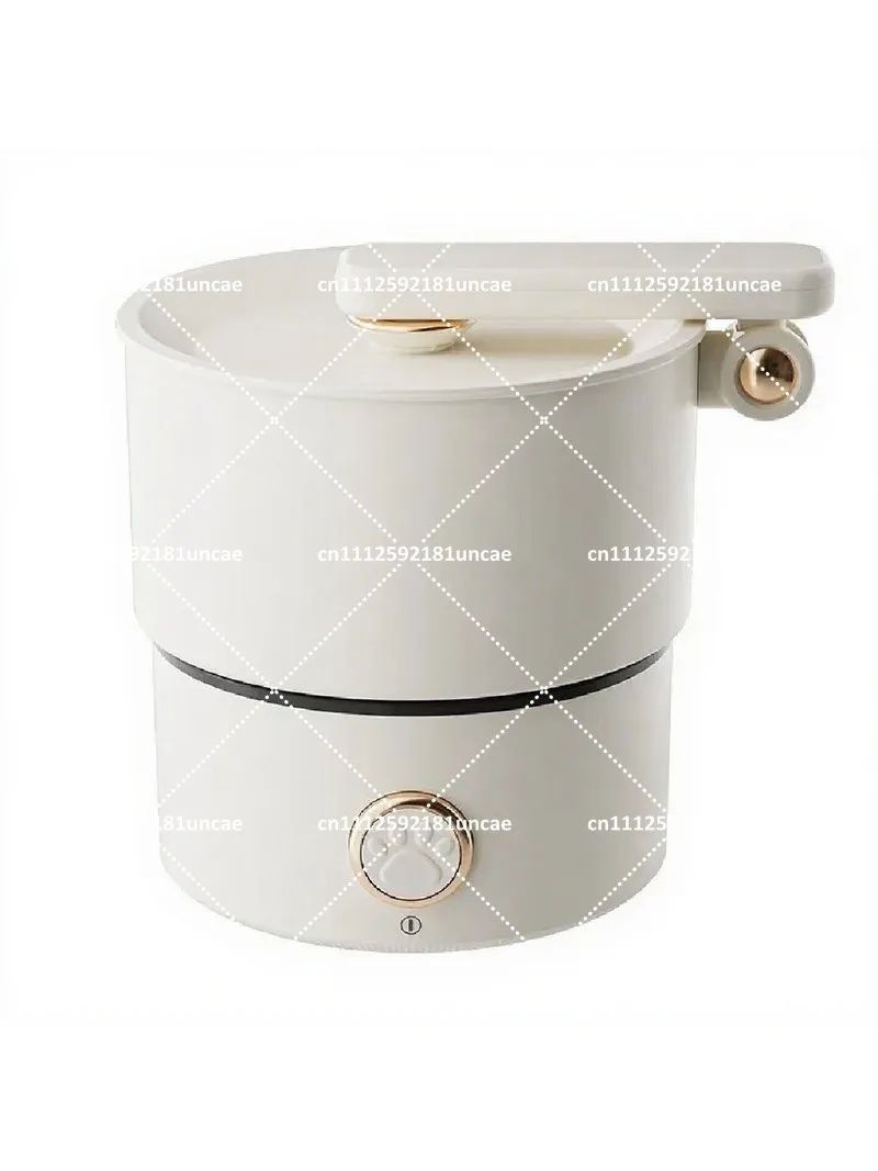 110V-220V Mini Electric Hot Pot, Foldable Travel Cooking Pot, Portable Compact for Boiling Abroad