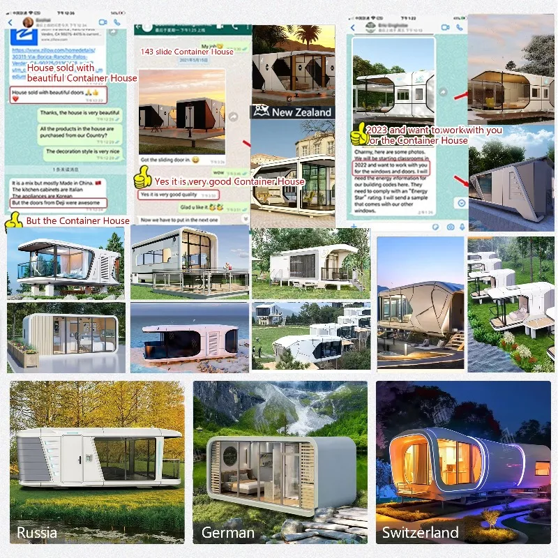 Rooms Mobile Villa Prefabricated Elegant Camping Travel Vacation Small House Prefabricated Villa Space Cabin