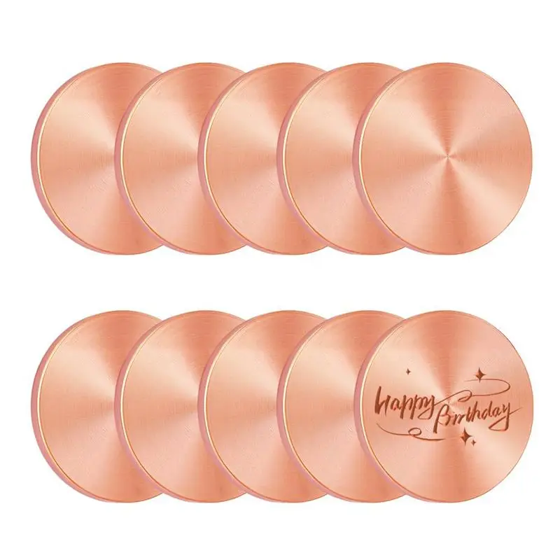 

B62B-For DIY Crafts 10Pcs Copper Round Disc Blanks, 40Mm Rose Gold Engravable Metal Stamping Plates
