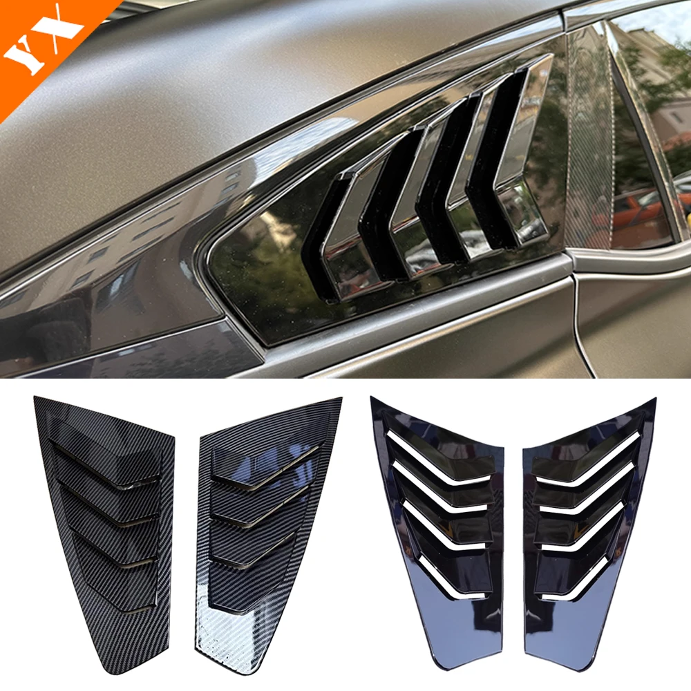 For Bestune B70 3 gen th 2021-2023 Accessories ABS Carbon Black Trim Car Rear Spoiler Wing Side Window Triangle Trim Cover Trim