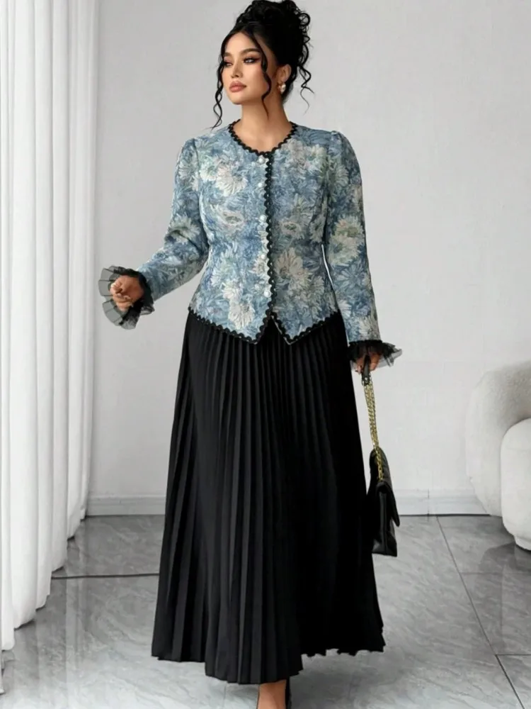 4XL Plus Size Damenbekleidung 2-teilige Sets Neu eingetroffen Passende zweiteilige Sets Büro-Damen-Oberteil und Rock Anzüge Outfits Kleidung