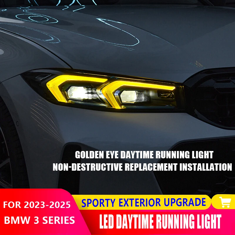 

For 20-25 BMW new 3/4Series G20/G28 i3 Modification - Golden Eye Daytime Running Light & Lemon Yellow DRL Module Accessories
