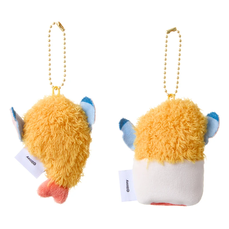 Stitch Angel  Crispy Shrimp Plush Keychain Kawaii French Fries Doll Cute Bag Charm for Girls Gift Official Licensed