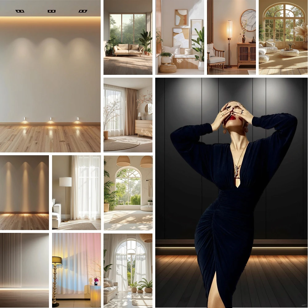 MOON.QG Modern Minimalism Backdrops For Photography Sofas Cabinets Arched Windows Photo Background Shooting Props Party Supplies