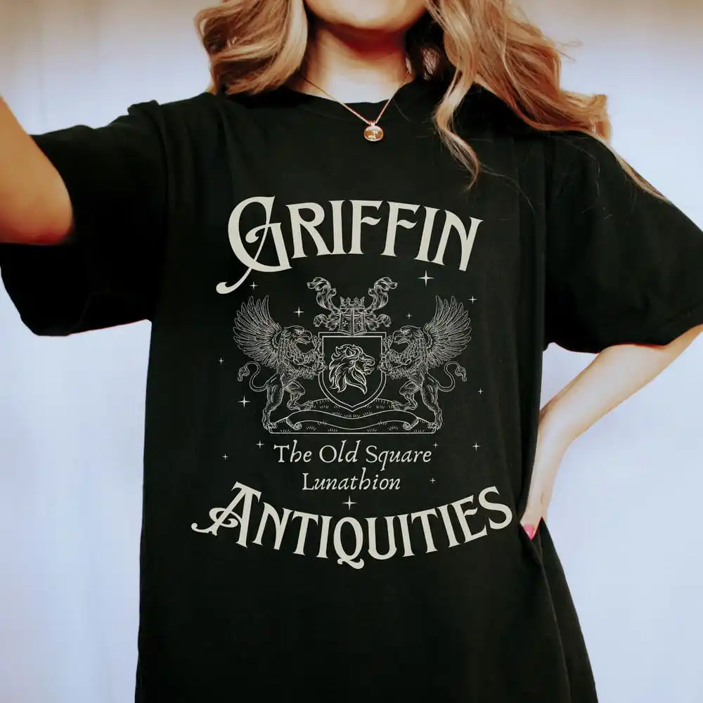 Griffin Antiquities Unisex Tee Retro Smut Reader Merch Shirt Light Academia 100% Cotton Shirt Fantasy Apparel Y2K Top Streetwear