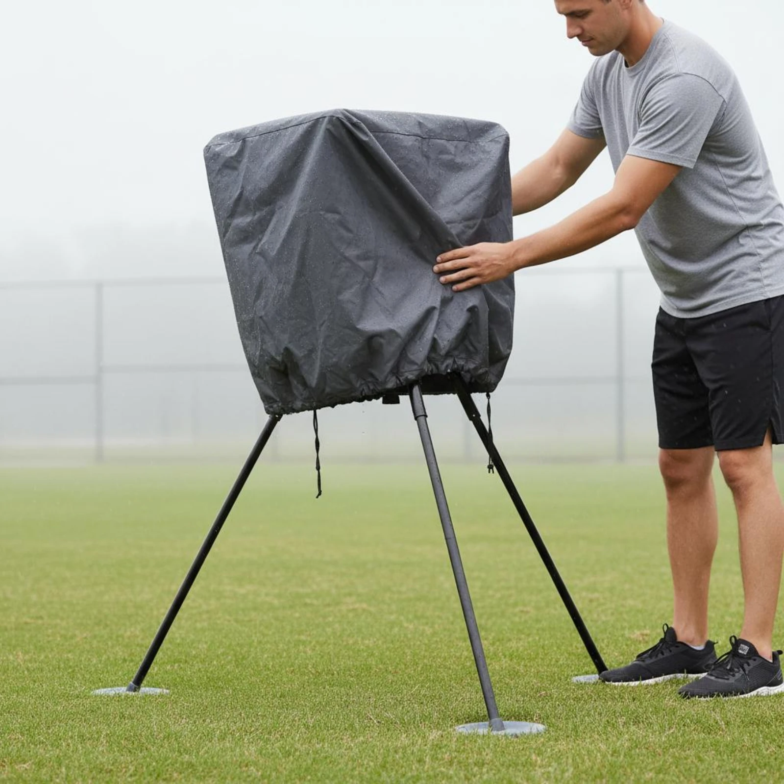 

Fitted Pitching Machine Cover PVC-Coated Pitching Machine Cover Equipment Protection Drawstring Buckle Dustproof