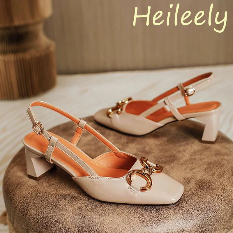 

5.5cm New Fashion Sandals Pointed Toe with Rhinestone Patent Leather Heels Ankle Wrap Women Shoes 38 39