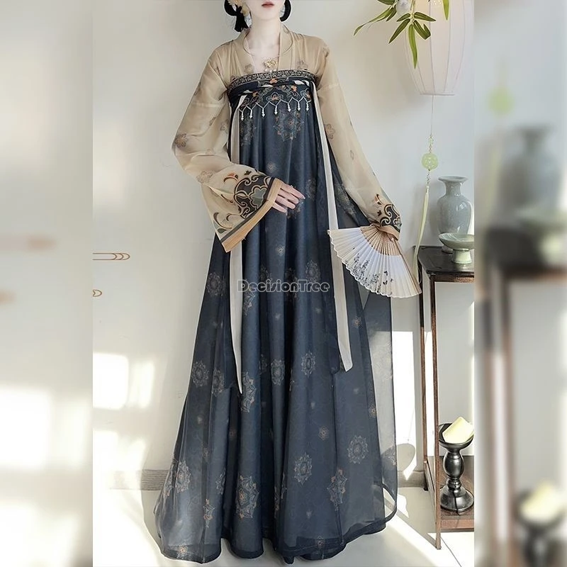 2026 new women's original Tang ruqun chest length skirt Hanfu female daily spring/summer Hanfu 3-piece set performance costume