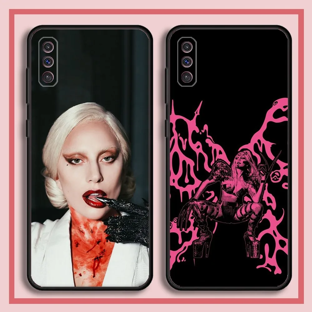 Singer L-Lady Gaga Phone Case For Samsung S23,23,22,30,21,10,9,Note20 Ultra,Lite,Ultra,5G,Plus,FE,Black Soft Case