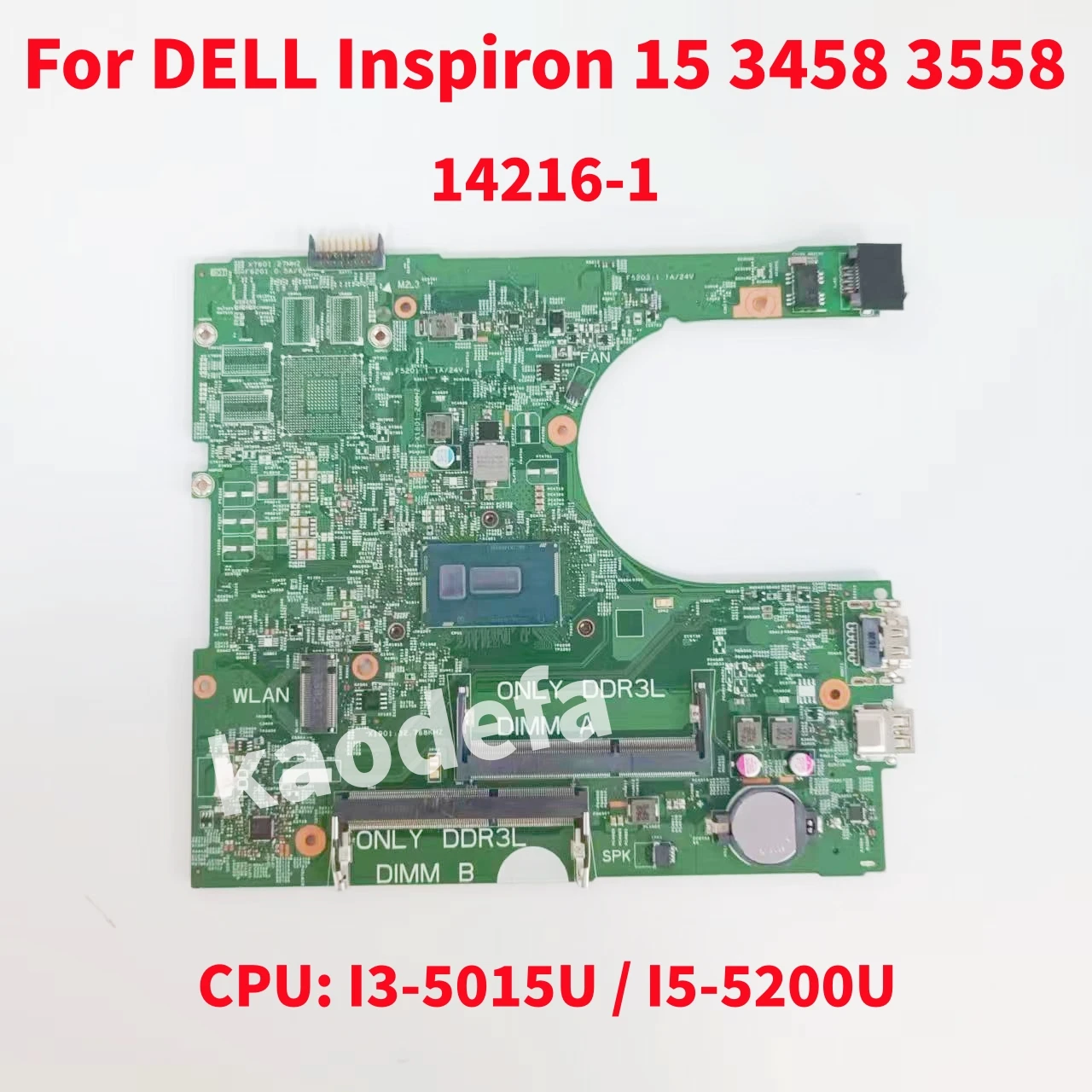 14216-1 Mainboard For DELL Inspiron 15 3458 3558 Laptop Motherboard CPU: I3-5015U / I5-5200U CN-0MHDT2 CN-0MNGP8 100% Test OK