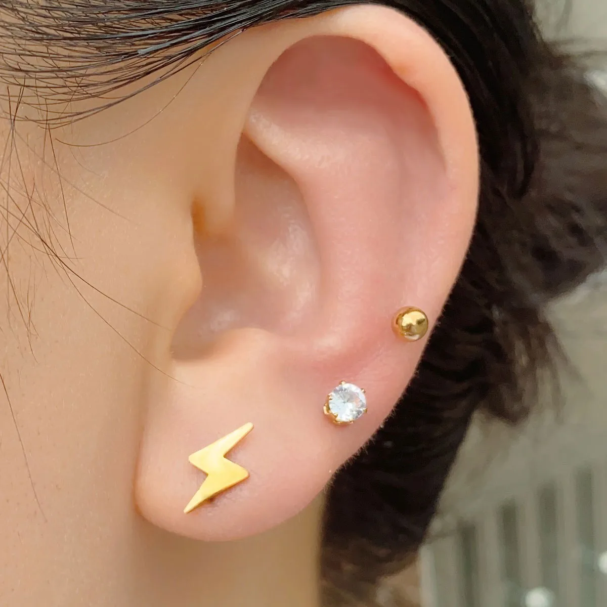 Multiple Stainless Steel Crystal CZ Stud Earrings Set For Women Korean Stars  Butterfly Lightning Cross Earings Piercing Jewelry